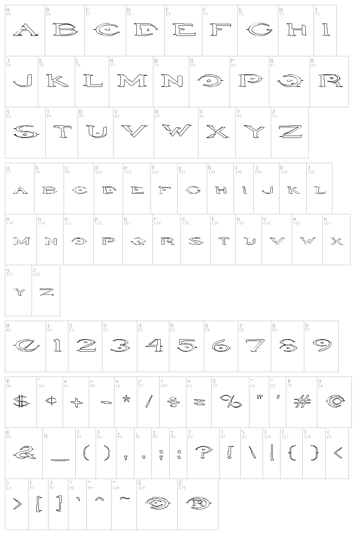 Halo font map